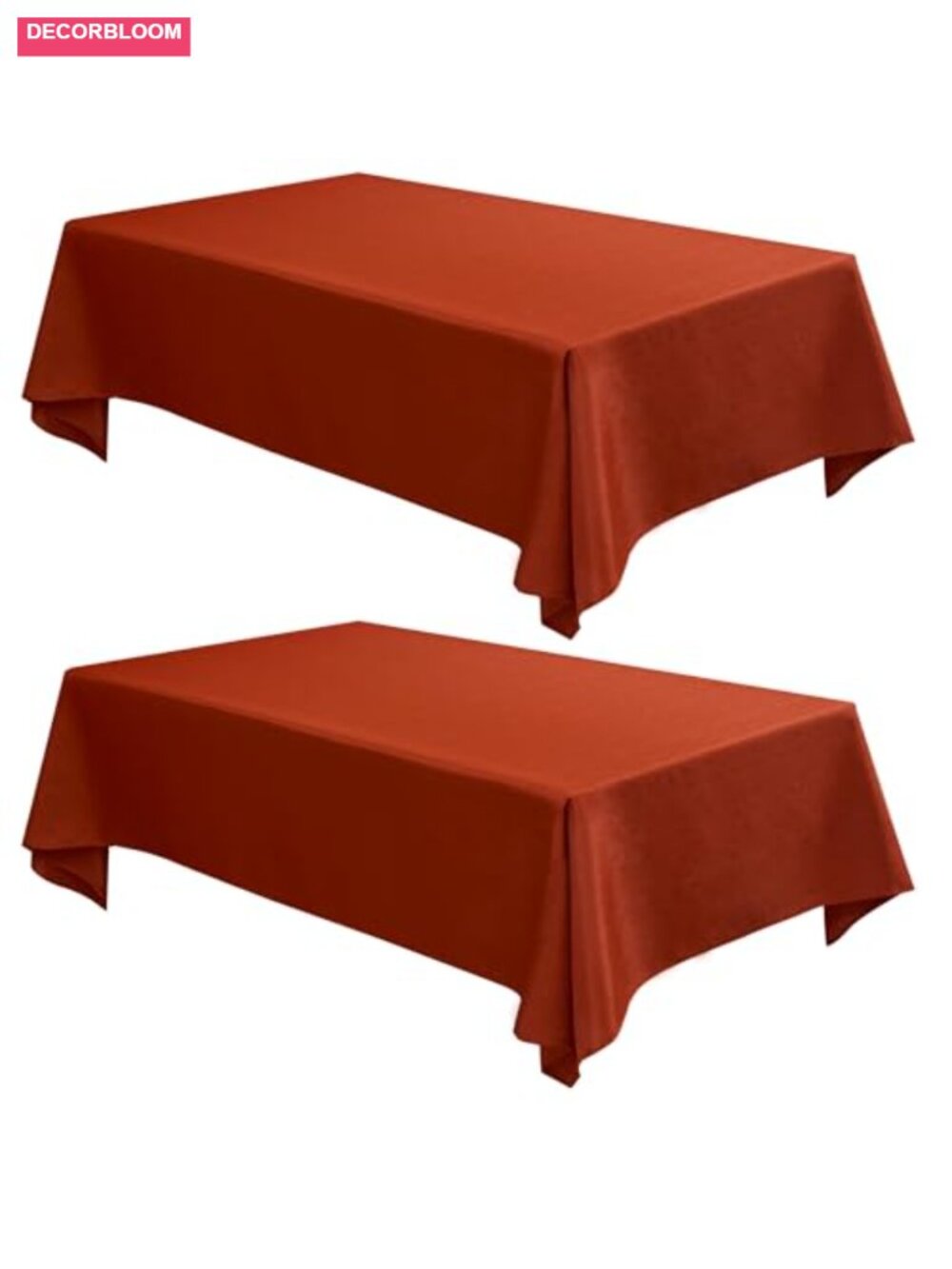2 Pack Faux Linen Rectangle Tablecloths 54x78 Inch